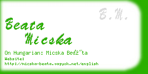 beata micska business card